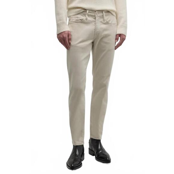 NEW FRAME l'homme slim brushed twill jeans in milk beige